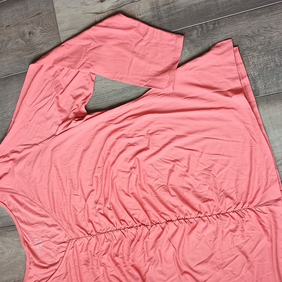 Women's Long Sleeve Ruched Knit Top Ava & Viv Coral size 2X - Picture 6 of 12